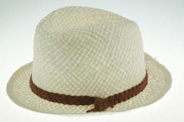 Summer Women's Fedora Hat Paper Hat with Suede Belt