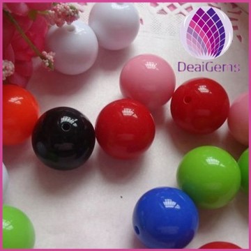 Wholesale fashion acrylic smooth solid colored surface round bead 12mm