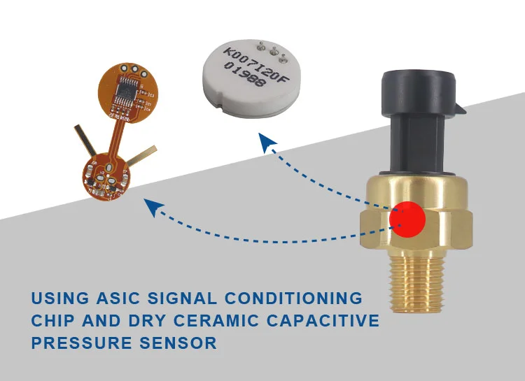 0.5-4.5VDC Brass Pressure Transducer Air Water Oil Pressure Sensor For Arduino