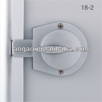Polished surface stainless steel indicator toilet lock back
