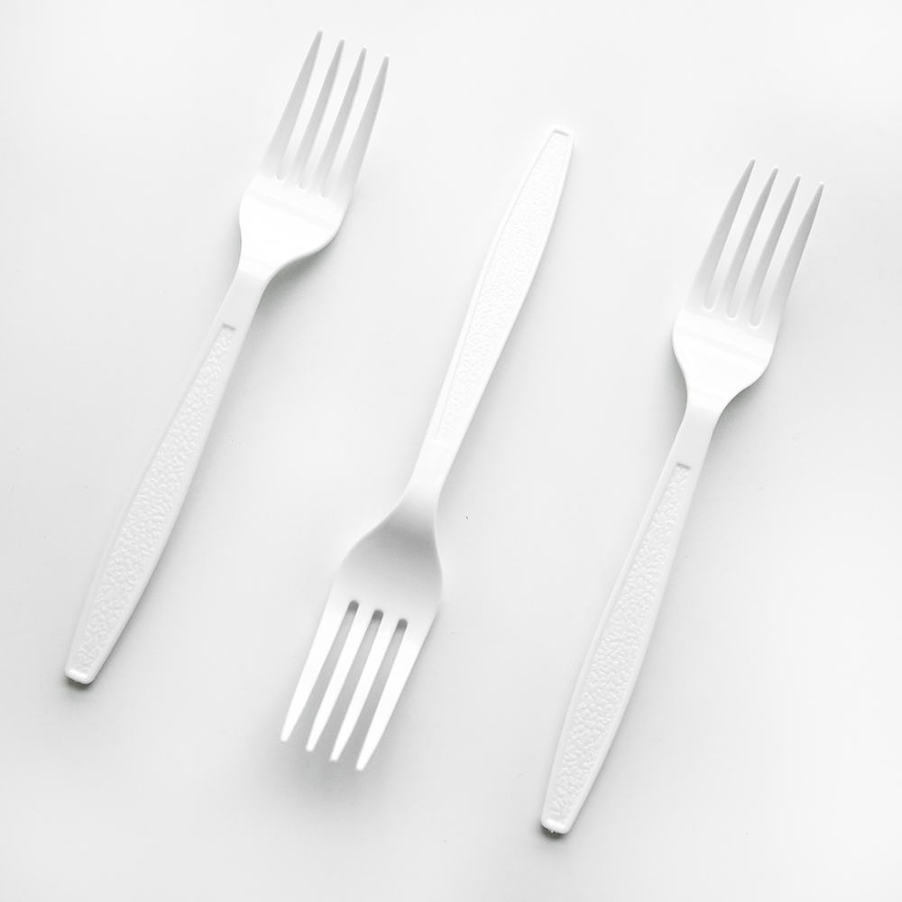 Disposable Plastic Fork in White