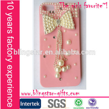pearl bow diamond mobile phone cover cases for iphone 5