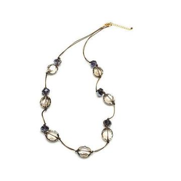 Environmental String Necklace with Crystals