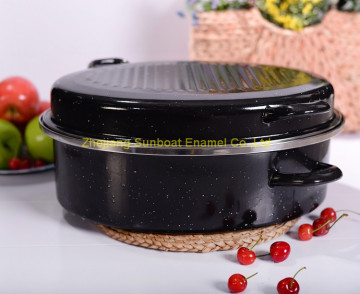 Large Capacity Heavy Enamel Oval Roaster