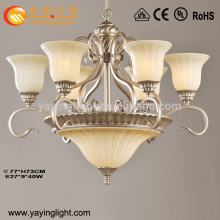 Modern dining room wrought iron chandelier, European glass wrought iron chandelier