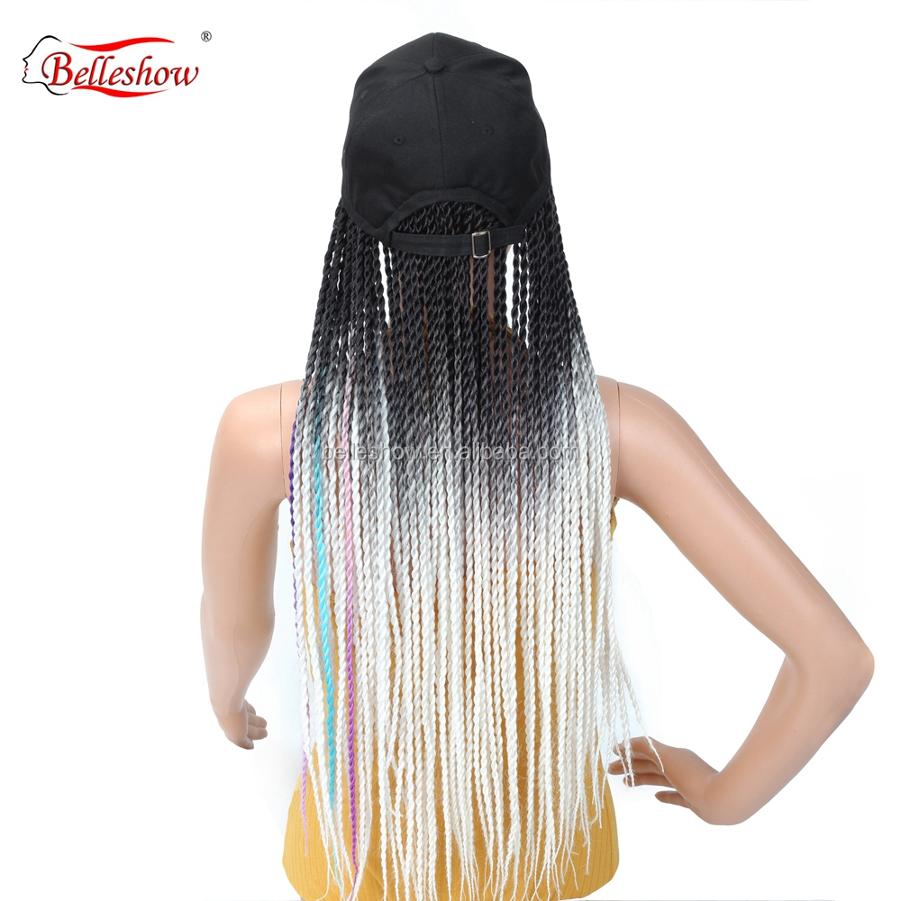 Hot sell 24 inch ombre synthetic braiding hair crochet braid hair ombre senegalese twist hair black basketball hat wig