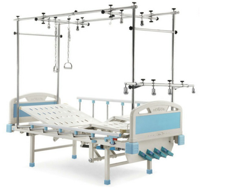 Quadrilateral hospital orthopedic traction bed