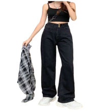 Black High Rise Jeans for Women - DZL043 Mix Material at $3.5