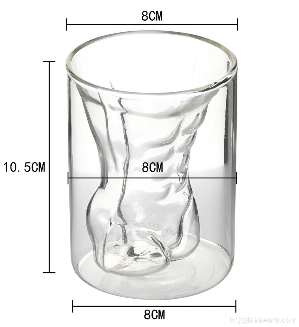 독특한 모양의 150ml 더블 월 맥주 컵