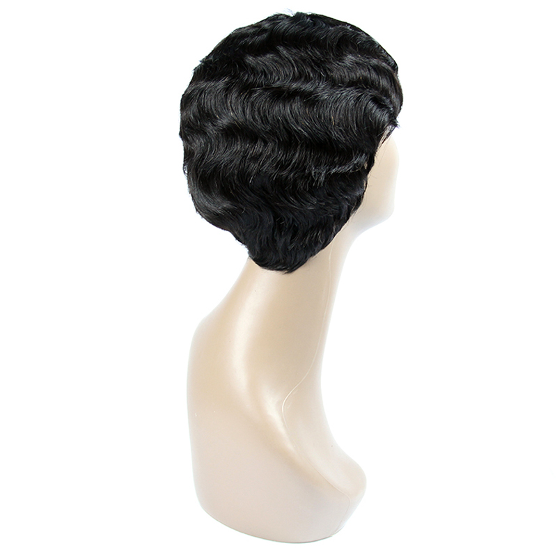 Cheap human wig,women razor cut hair wigs human hair short wig,wholesale non lace machine made human hair wigs