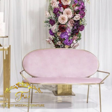 Mysterious Custom Colored Fabric Seat Gold Metal Frame Wedding Chairs and Sofas