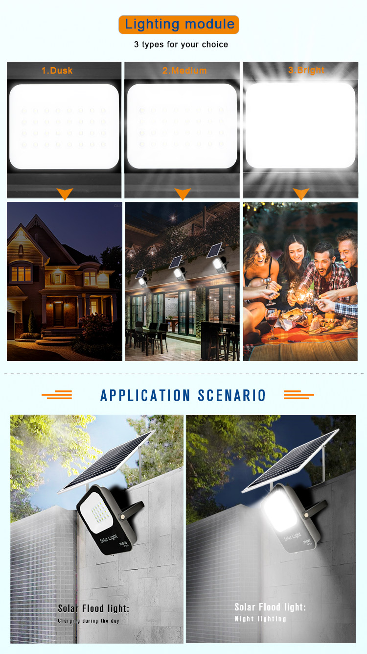KCD Factory price waterproof ip66 Solar Power Led 100W Outdoor Led Flood Light Lens IP65