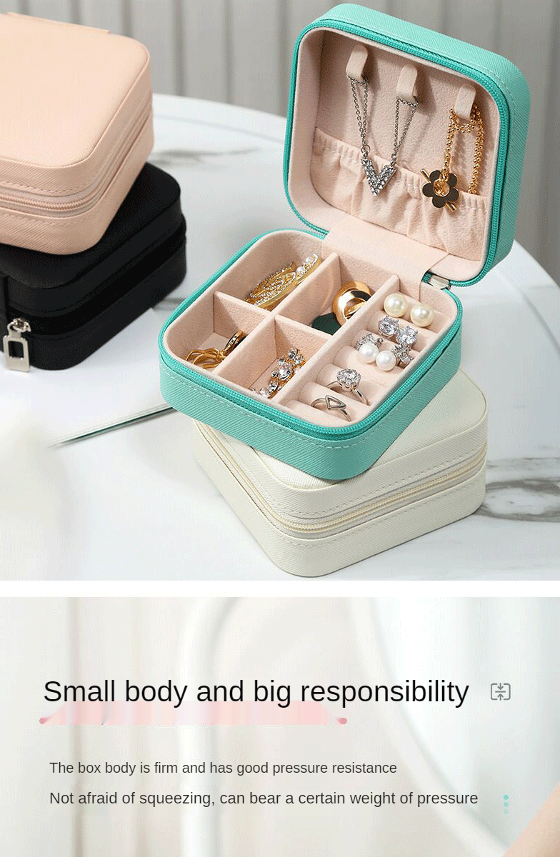 Women Small Simple PU Necklace Ring Organizer Portable Jewellery Jewel Case Packaging Gift Boxes Travel Earring Jewelry Box