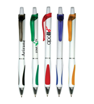Plastic ball pen with soft grip