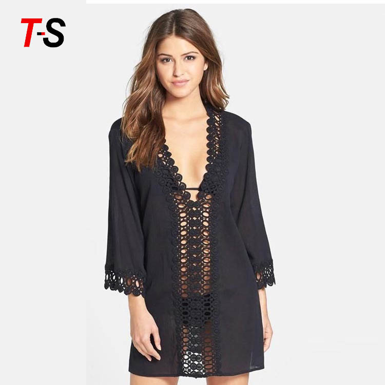 Women's Floral Lace Beach Bikini Cover-up Sexy Dress