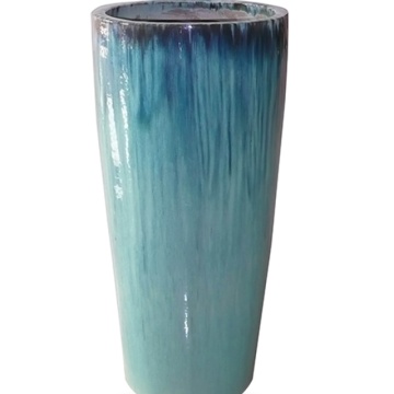 Grandes vasos de plantas ao ar livre glazes azuis