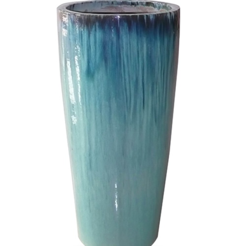 Grandes vasos de plantas ao ar livre glazes azuis