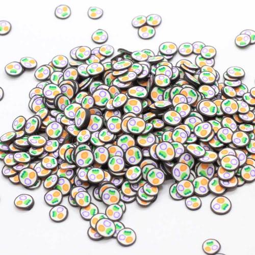 Nouveauté Sushi Style mignon rondes tranches d&#39;argile polymère 500g / sac mode Nail Art autocollants 5mm joli pour Nail Art ou Slime bricolage