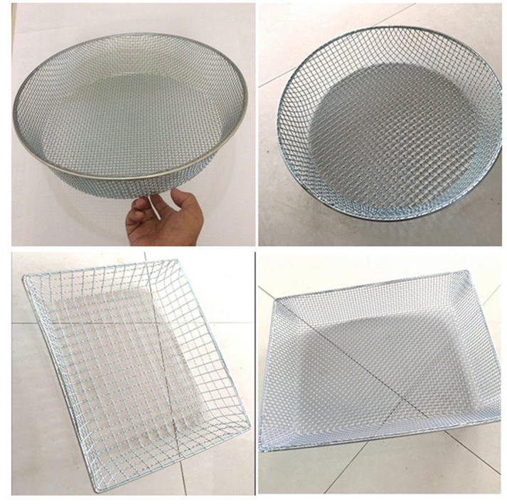 Wire mesh Customized Handmade Kitchen Stainless Steel Dishwasher Washing Basket Fruit Basket