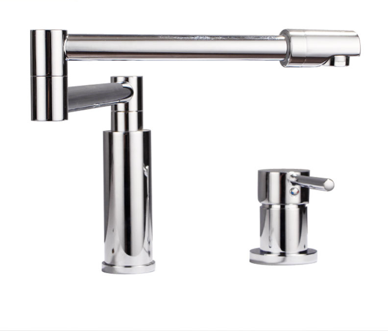 Hot Cold Copper Folding Double Hole Split Faucet