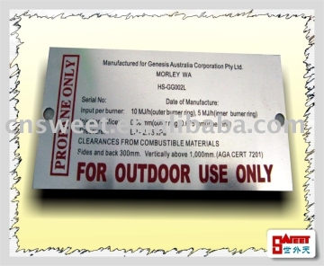 Outdoor Metal Label