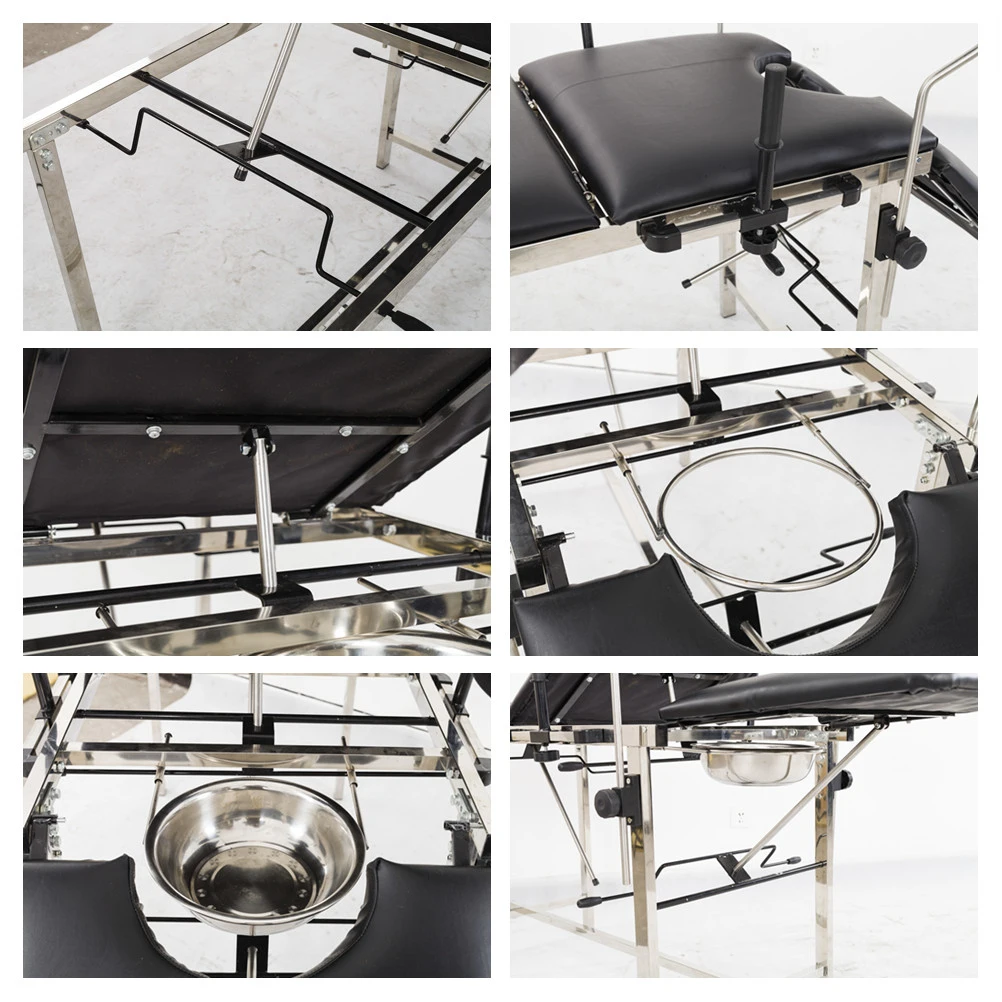 Stainless Steel Gynecological Examination Table/ Medical Delivery Bed and Examination Couch