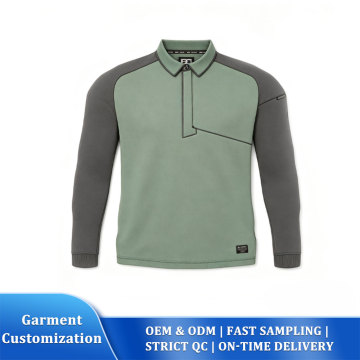 Gespleißtes farbiges Langarm-Polo