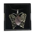 Papillon Gemstone Pendentif Collier Pour Femmes Filles Belle Animal Cristal Colliers Bijoux