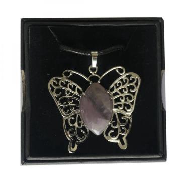 Butterfly Gemstone Pendant Necklace For Women Girls Beautiful Animal Crystal Necklaces Jewelry