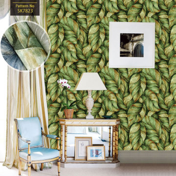 3D Green Nature Leaves Wallpaper - Tropical Leaf Wallpaper for Walls