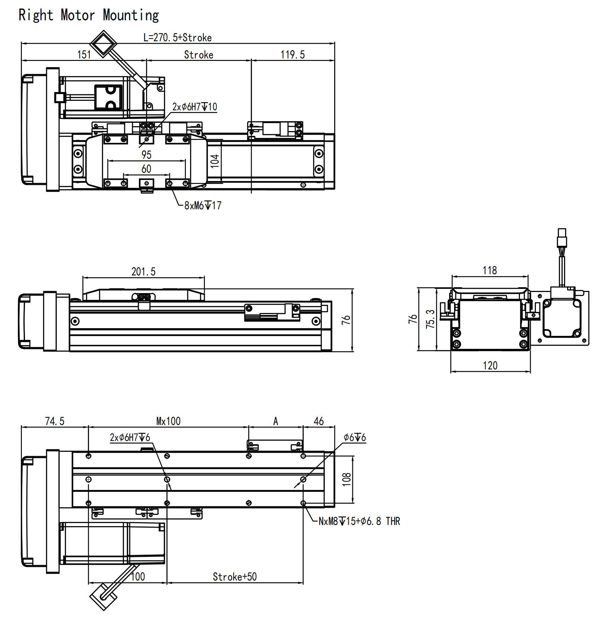 ATH120 linear module right mount