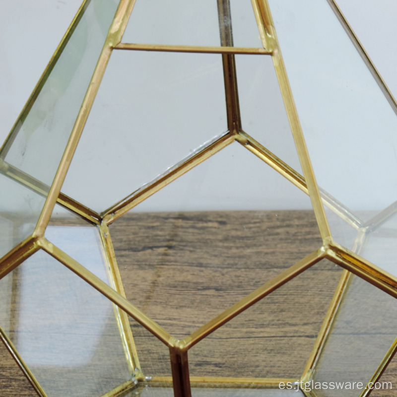Terrario geométrico de vidrio abierto con forma de bola del Pentágono