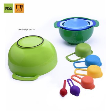 10PCS Set de bol à mélanger en plastique coloré et empilable