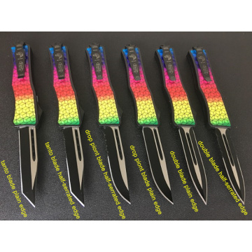 Canivete automático OTF de durabilidade do arco-íris para mulheres