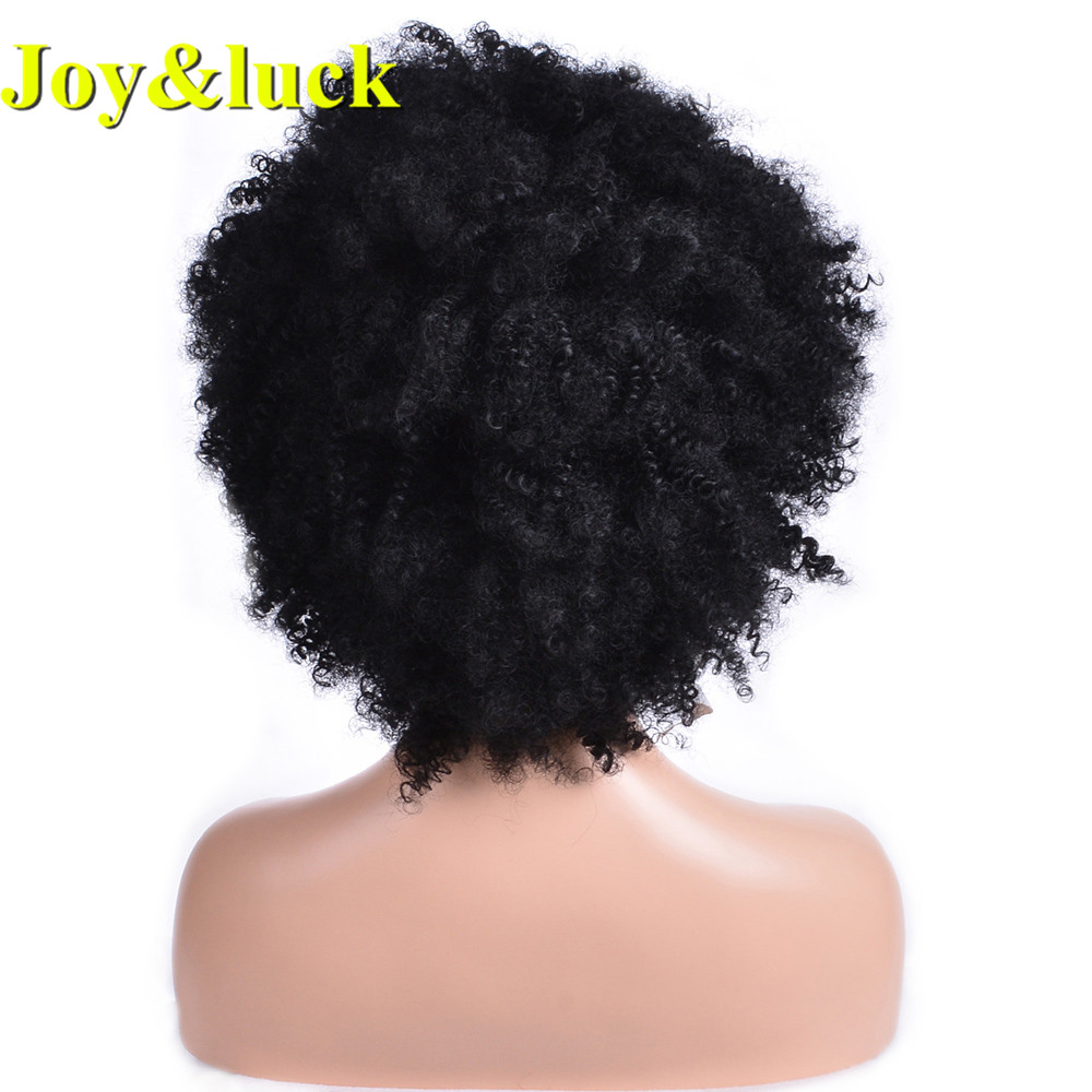 Ladies Hair For Women Wholesale Wig With Bangs Free Part Adjustable Band Black Color Afro Kinky Curly Short Synthetic Hair Wig