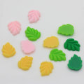 20mm dos plat résine feuilles vertes Cabochons pour Kawaii téléphone Protection coque bricolage artisanat accessoires