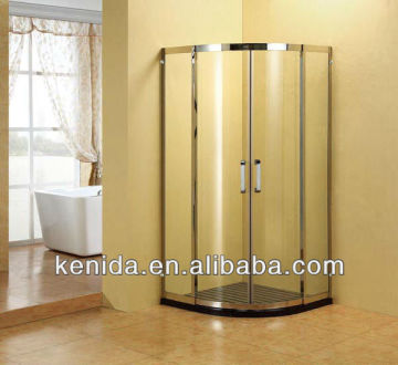 bathroom shower enclosure with wooden seat