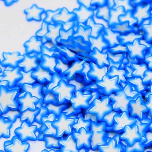 Beautiful Blue Mini Star Shaped Polymer Clay Handmade Craftwork Decoration Mini Slice Nail Arts Decor Charms