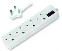 4 outlets South African type electrical socket