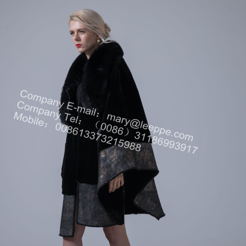 Australia Merino Shearling Cape Coat For Lady