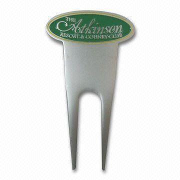 Golf Accessory, Made of Brass, Stainless Steel, or Zinc Alloy, Customized Designs Available