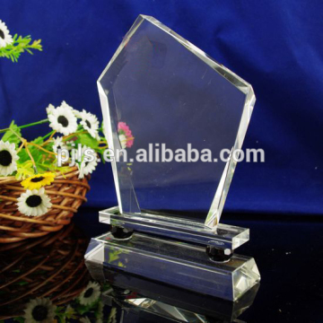 double base glass crystal trophy&award blank crystal trophy custom made