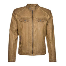Men's washed faux leather jacket