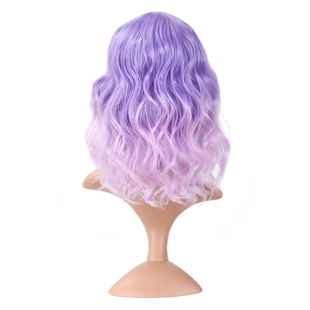MYZYR own brand wig high-quality heat-resistant synthetic wig 16 inches, fluffy wavy bangs wig, noble gold artificial wig
