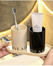 Unbreakable Reusable Toothbrush Holder & Drinking Cup Bathroom Accessory Set