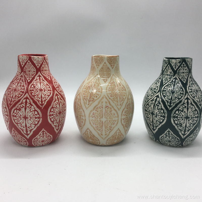 2020 new under glazed hand painted ceramic vase