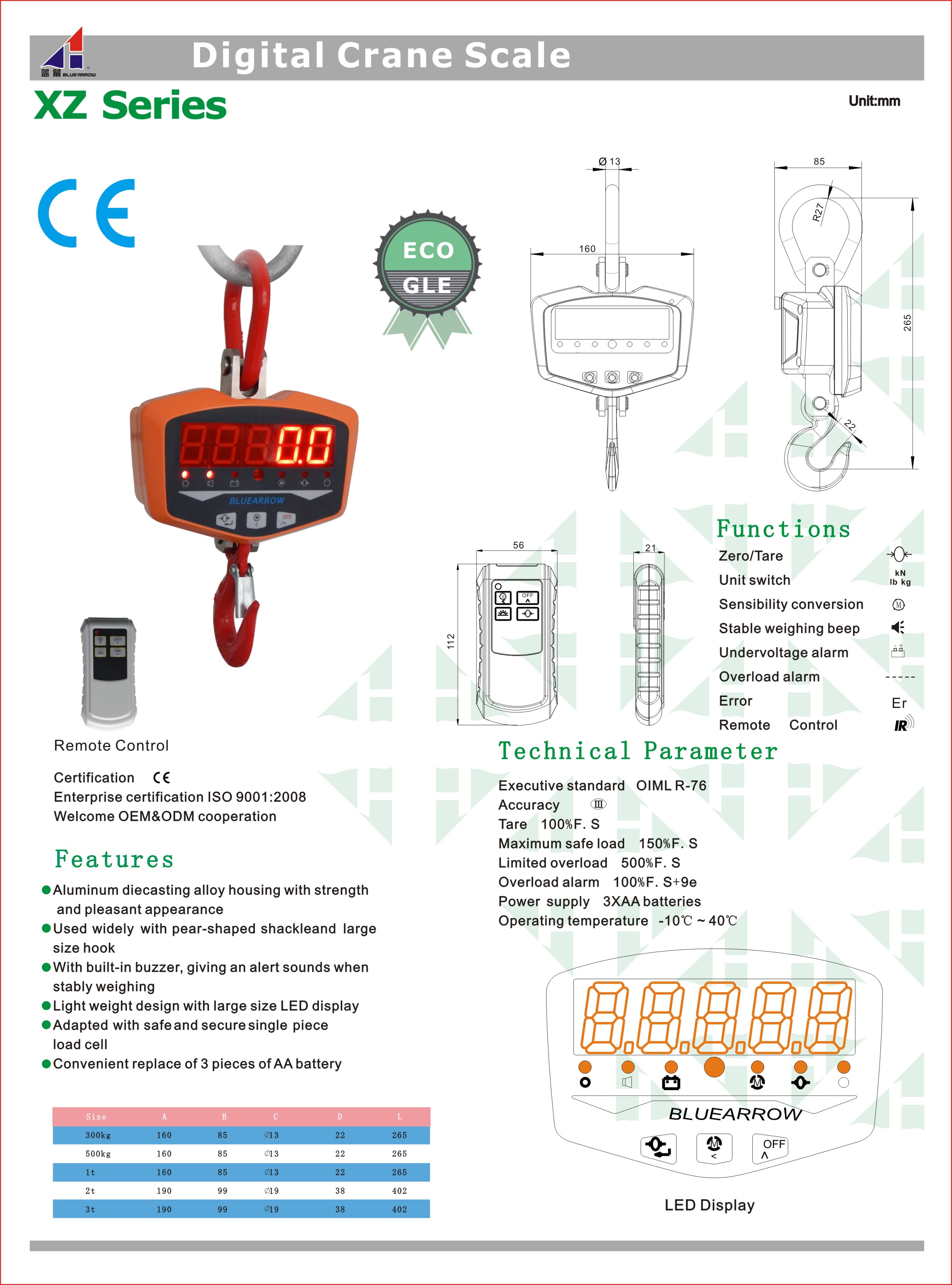 Light crane scale