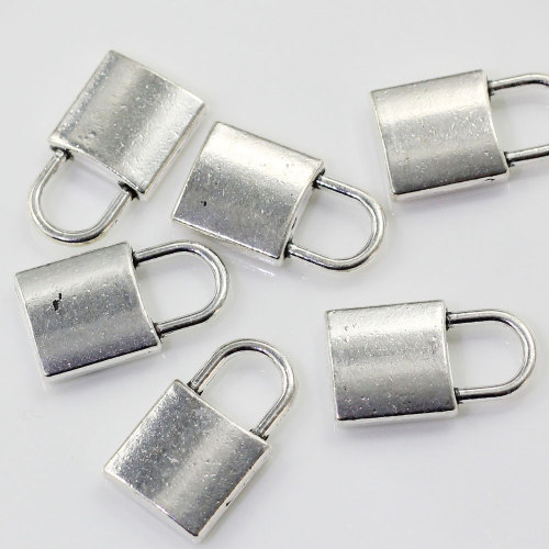 25mm Antieke Kleur Metaallegering Lock Charms Hangers Ketting Kralen voor DIY Big Hole Kralen Armbanden Charms: