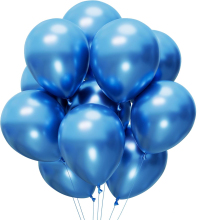 Blue metallic latex balloon