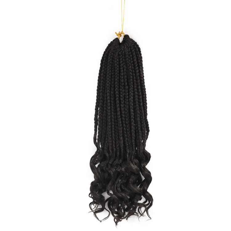 Morgan Popular High Quality Pr Looped Synthetic Crochet Braid Hair Box Braids Curly Ends